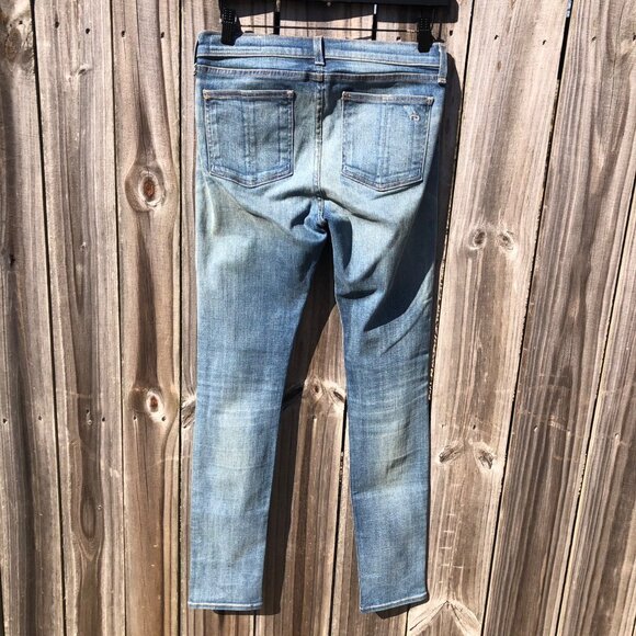 Rag & Bone 28 Skinny Blue Denim Jeans Heathway Light Wash - Picture 7 of 10